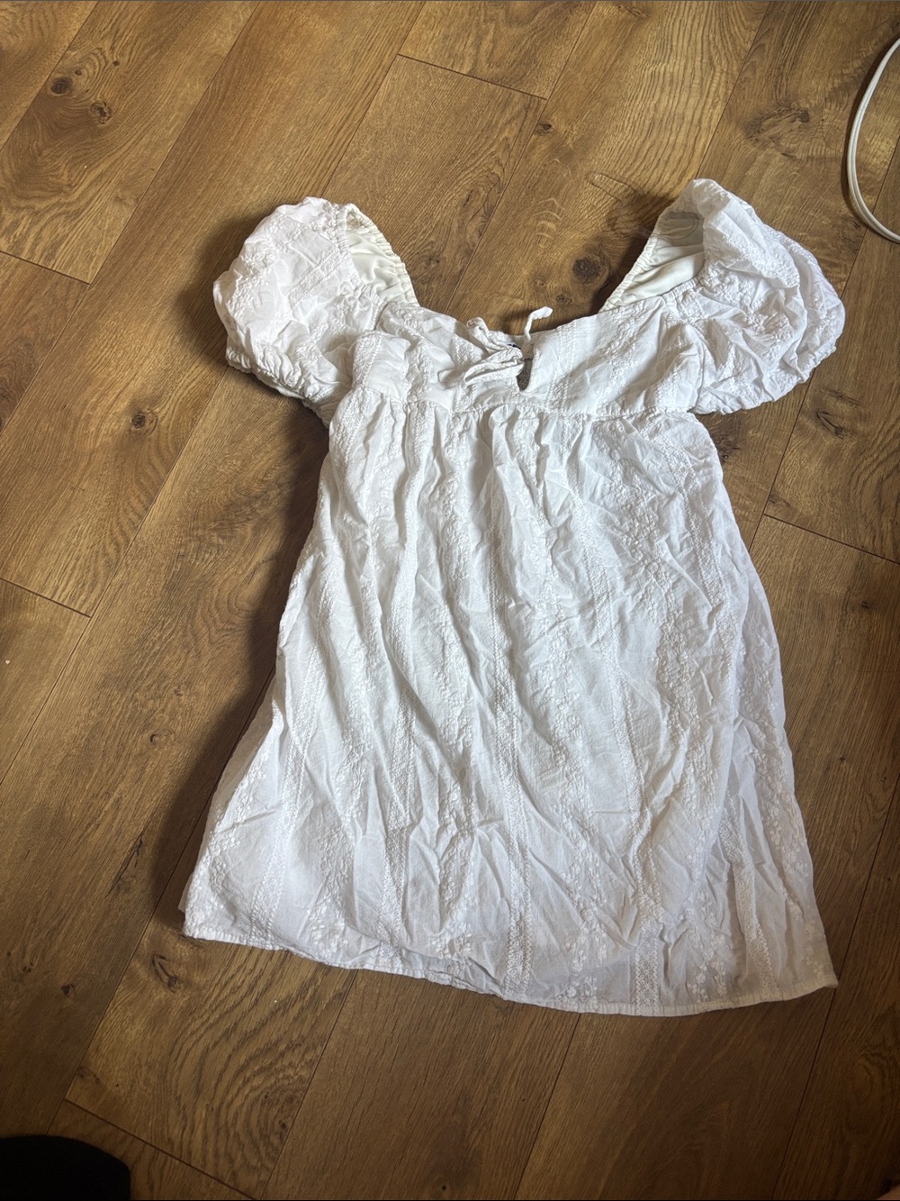 RSQ White Puff-Sleeve Mini Dress